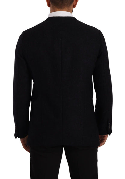 Manteau-veste homme gris en alpaga à boutons de Dolce & Gabbana