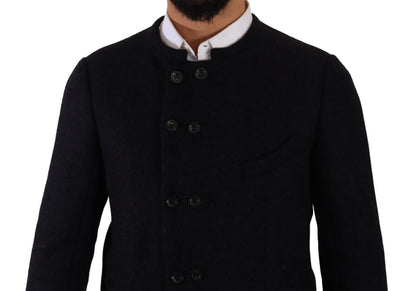 Manteau-veste homme gris en alpaga à boutons de Dolce & Gabbana