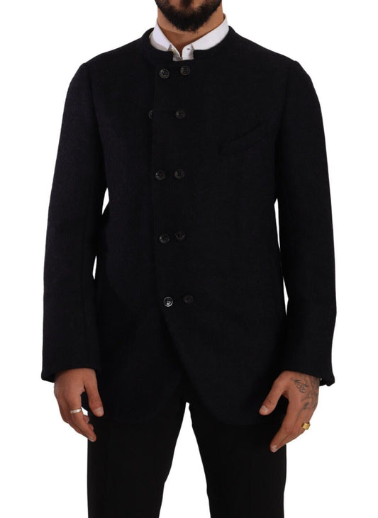 Manteau-veste homme gris en alpaga à boutons de Dolce & Gabbana