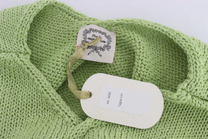 Pull en coton mélangé à mailles vertes PINK MEMORIES