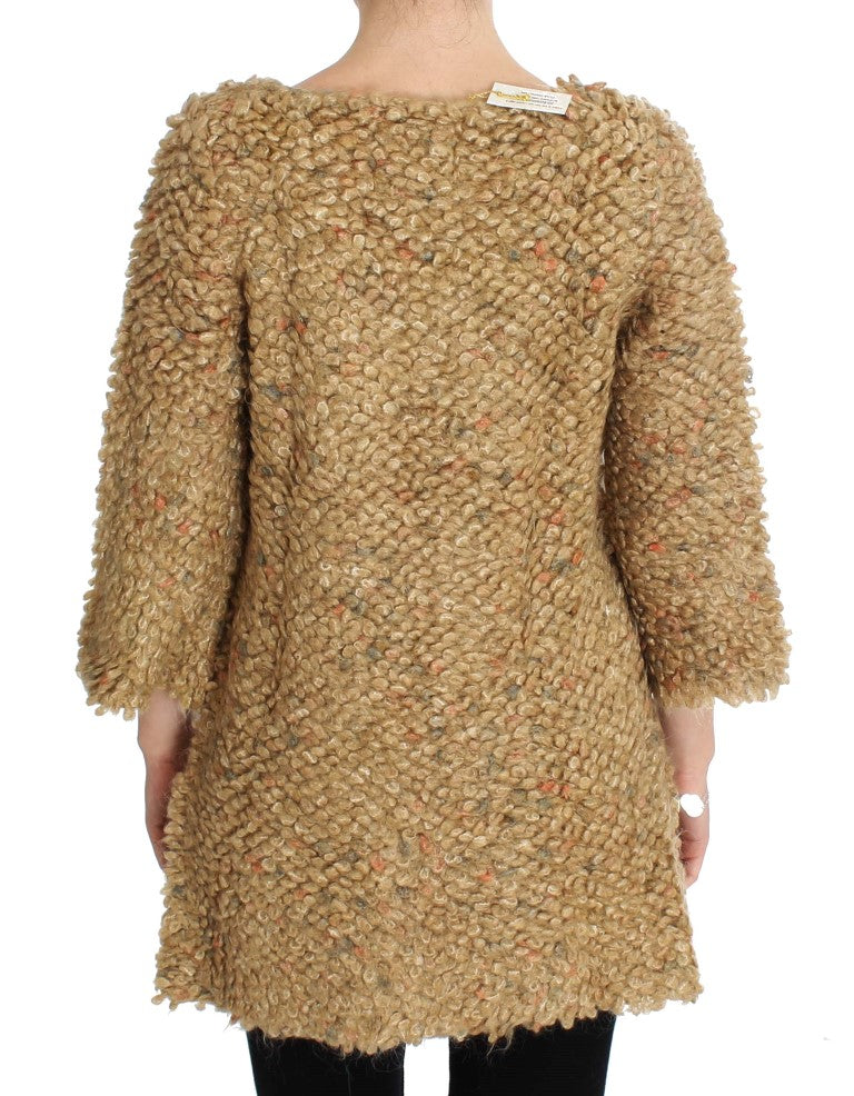 PINK MEMORIES Pull-cape en mélange de laine beige
