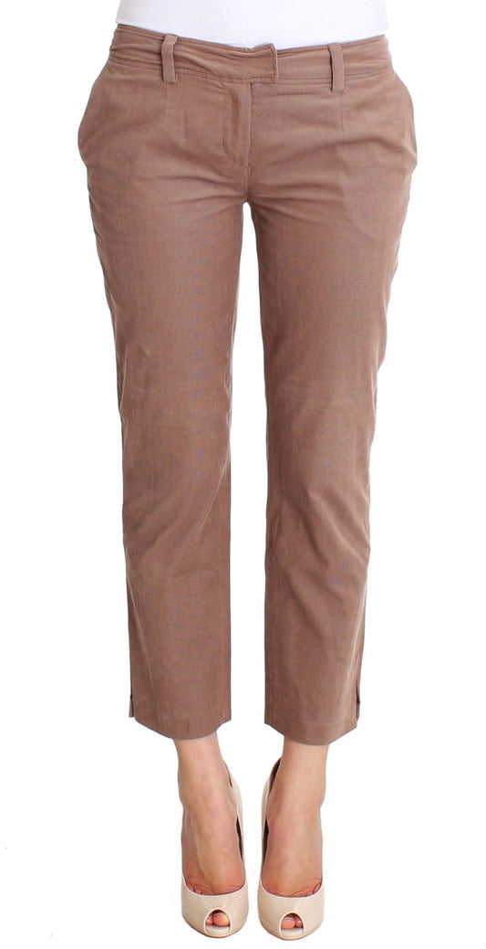 Pantalon en velours côtelé court marron de Costume National