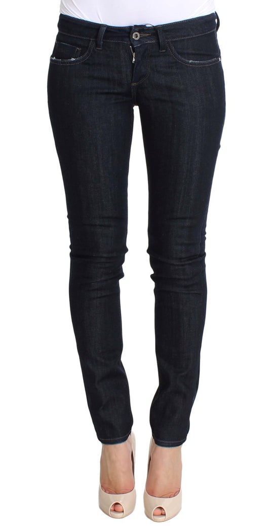 Costume National - Jeans slim en coton stretch bleu