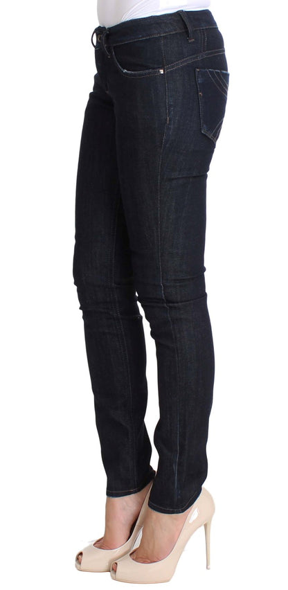 Costume National - Jeans slim en coton stretch bleu