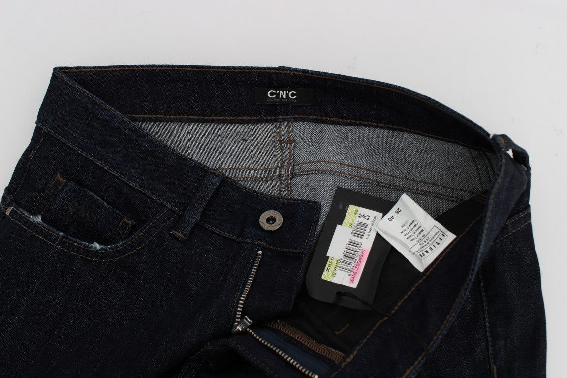 Costume National - Jeans slim en coton stretch bleu