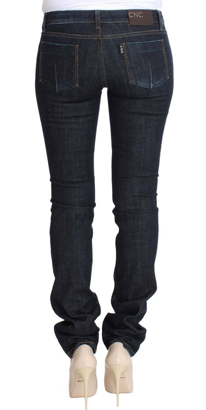 Costume National - Jeans slim en coton stretch bleu