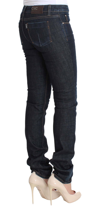 Costume National - Jeans slim en coton stretch bleu