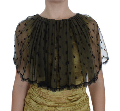 Robe Dolce & Gabbana Ricamo en dentelle fleurie jaune et noire