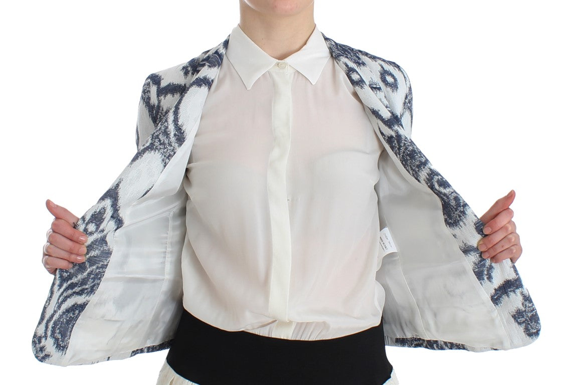 Veste de costume blazer bleu et blanc de Christian Pellizzari