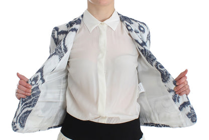 Veste de costume blazer bleu et blanc de Christian Pellizzari