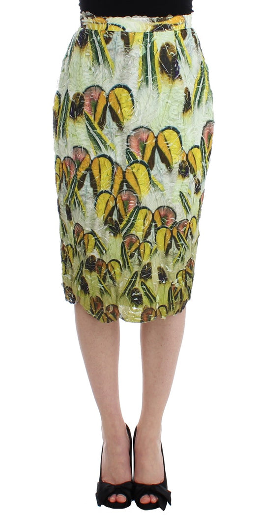 Jupe crayon en organza multicolore de Lanre Da Silva Ajayi