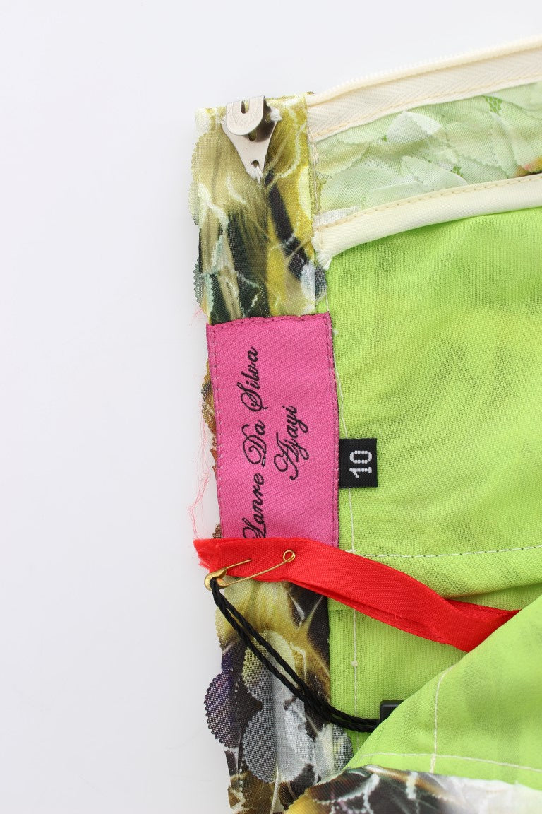 Jupe Crayon en Organza Multicolore Lanre Da Silva Ajayi