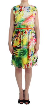 Robe fourreau en organza multicolore Lanre Da Silva Ajayi