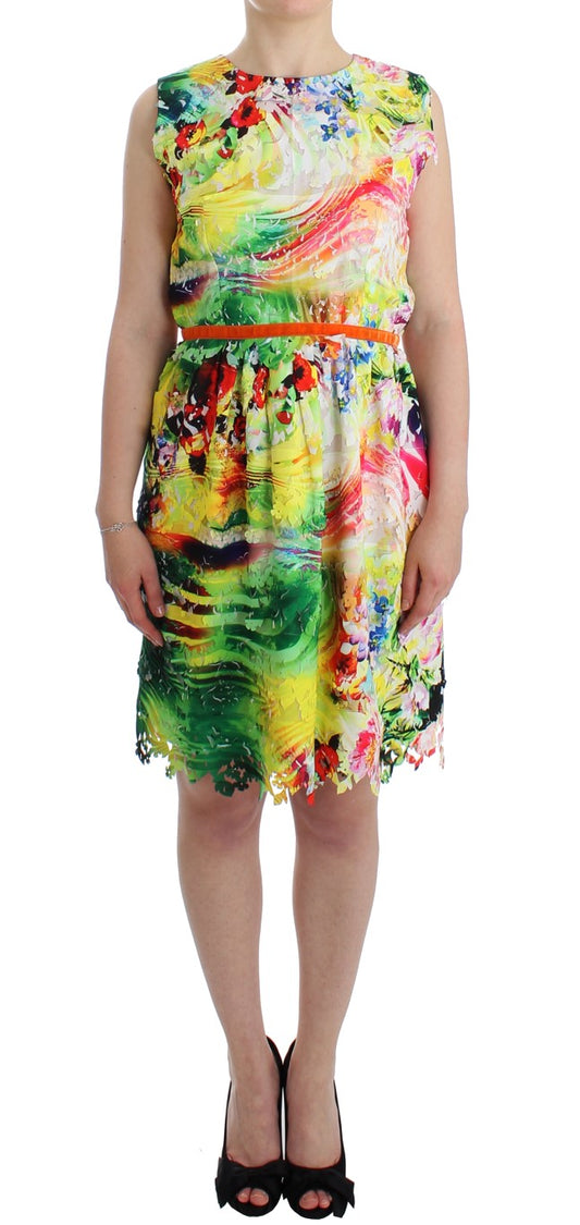 Robe fourreau en organza multicolore de Lanre Da Silva Ajayi