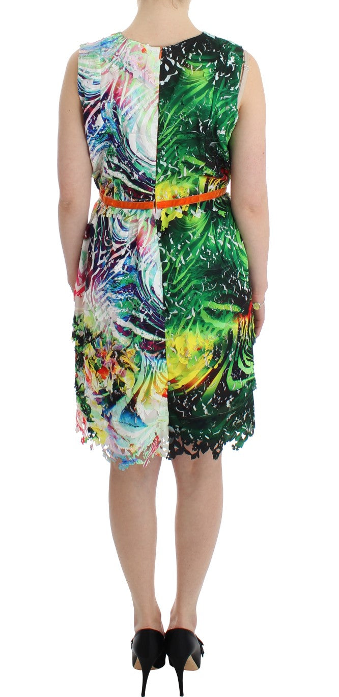 Robe fourreau en organza multicolore de Lanre Da Silva Ajayi