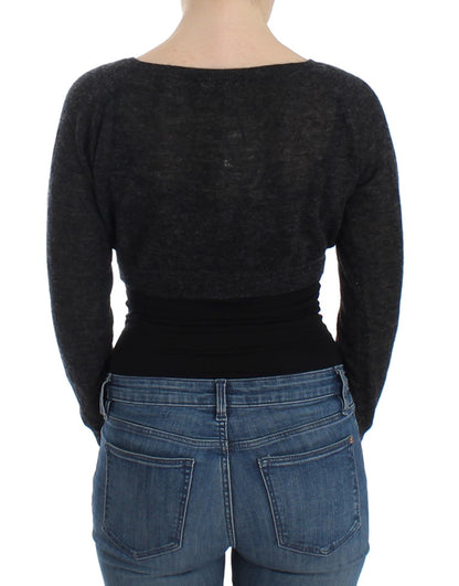 Cardigan en laine grise à maille d'Ermanno Scervino
