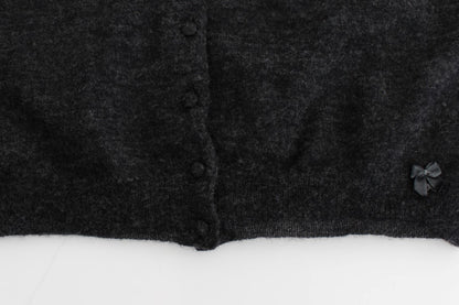 Cardigan en laine grise à maille d'Ermanno Scervino