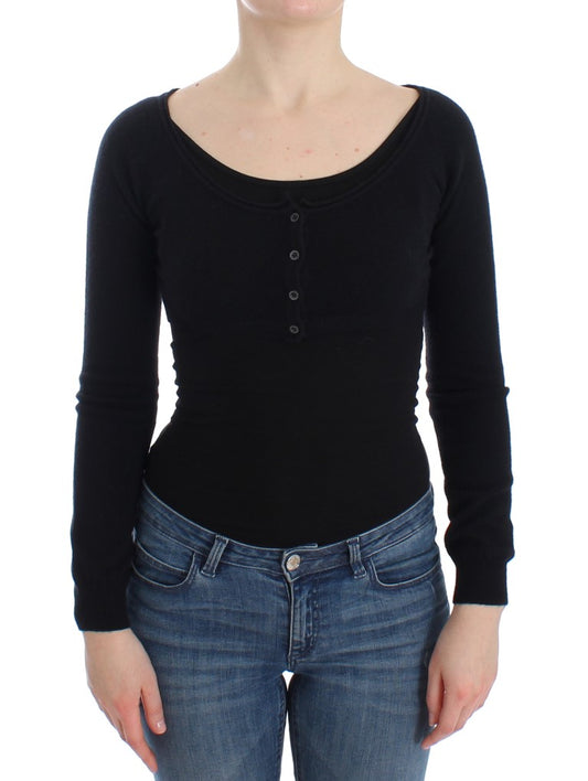 Pull cardigan en cachemire noir Ermanno Scervino