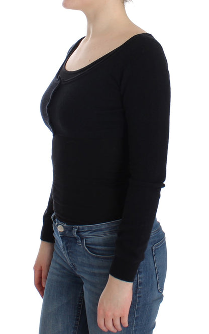 Pull cardigan en cachemire noir Ermanno Scervino