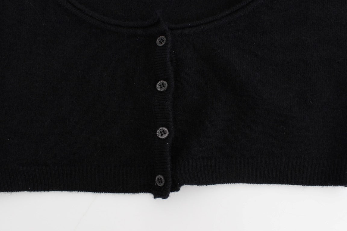 Pull cardigan en cachemire noir Ermanno Scervino