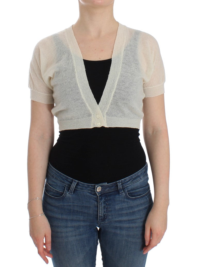 Cardigan en laine blanche Ermanno Scervino