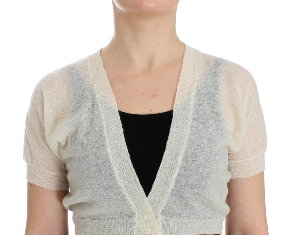 Cardigan en laine blanche Ermanno Scervino