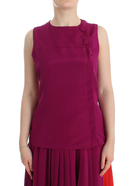 Blouse violette en soie sans manches de Barbara Casasola