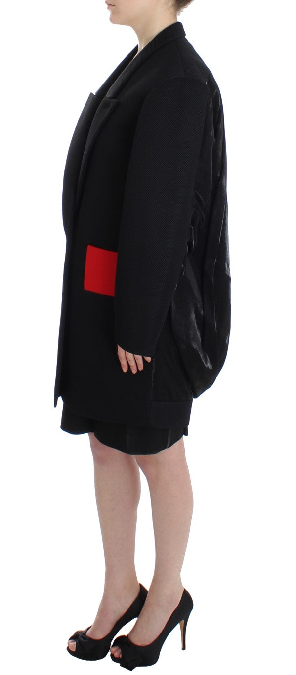 KAALE SUKTAE Trench-manteau noir, veste blazer longue et drapée