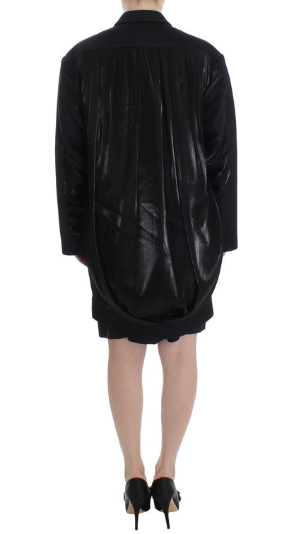 KAALE SUKTAE Trench-manteau noir, veste blazer longue et drapée