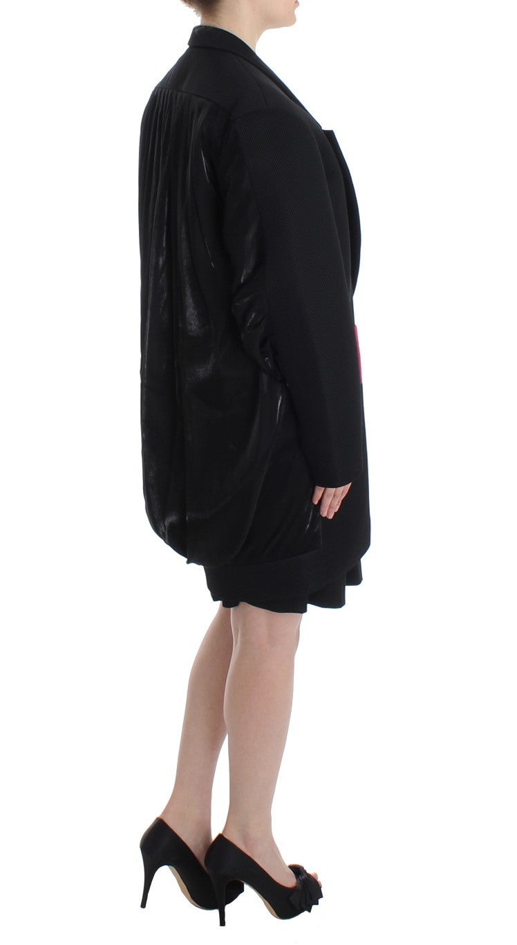 KAALE SUKTAE Trench-manteau noir, veste blazer longue et drapée