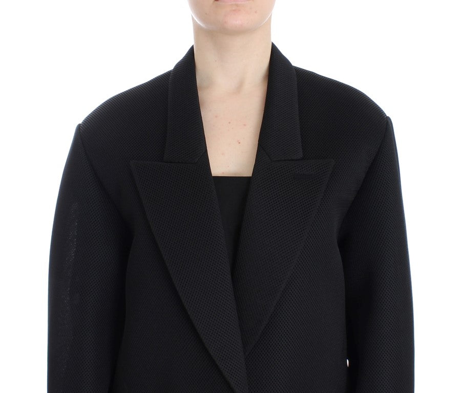 KAALE SUKTAE Trench-manteau noir, veste blazer longue et drapée