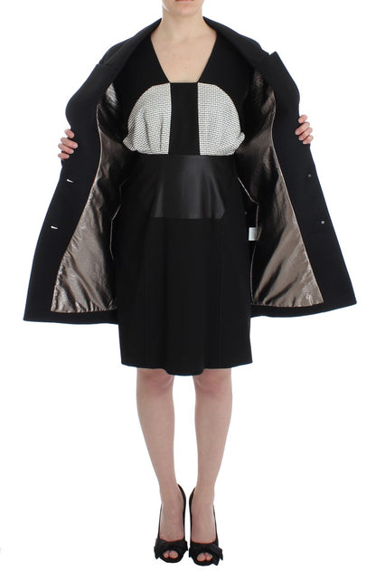 KAALE SUKTAE Trench-manteau noir, veste blazer longue et drapée