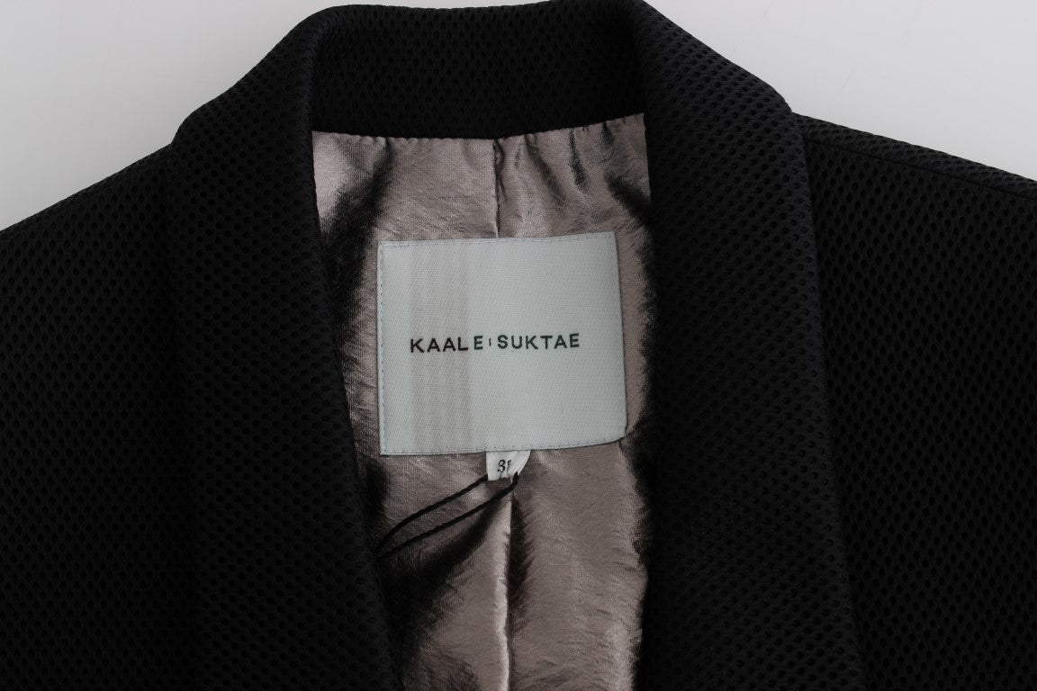 KAALE SUKTAE Trench-manteau noir, veste blazer longue et drapée