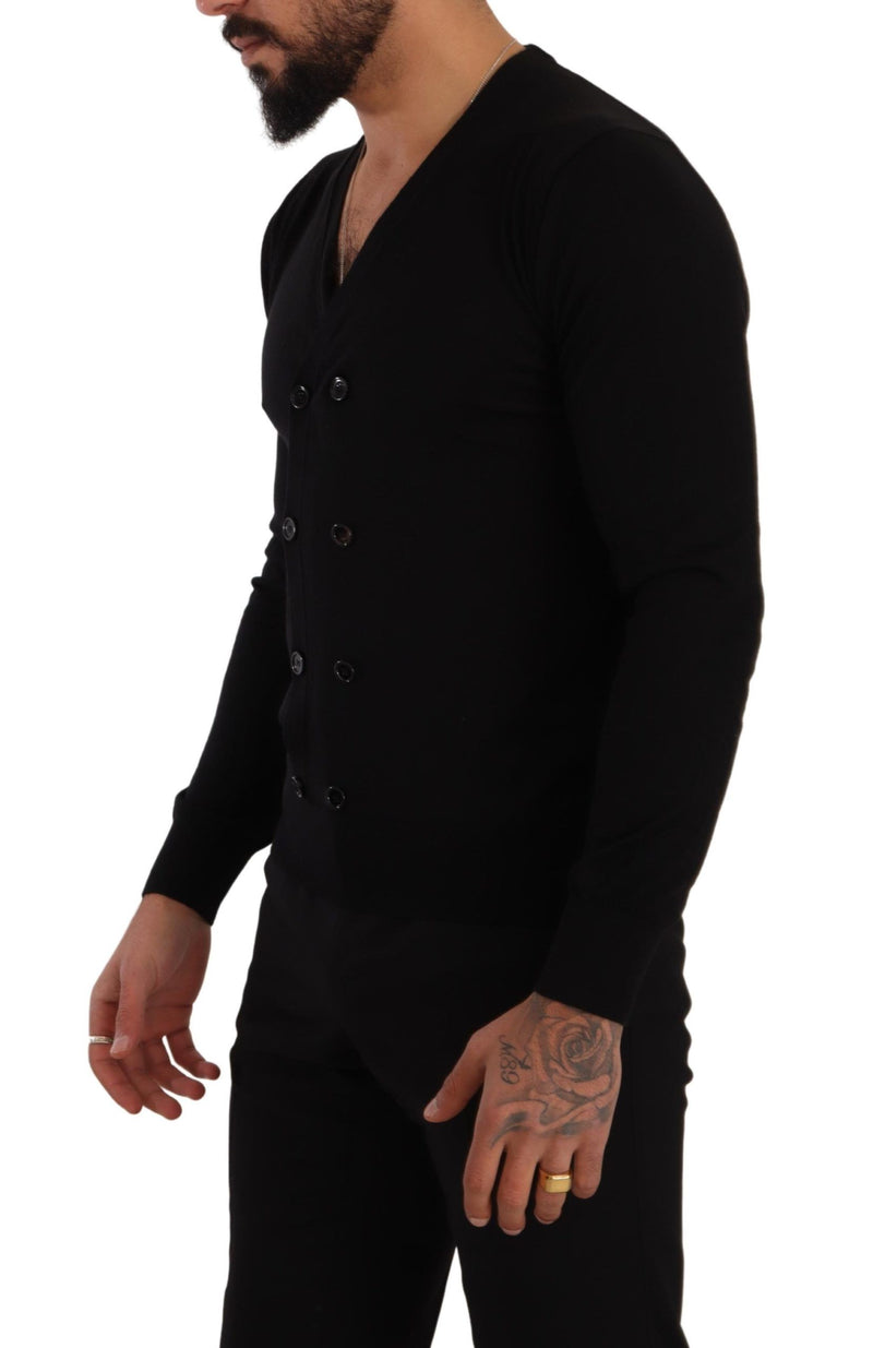 Dolce &amp; Gabbana Zwarte Cashmere Cardigan Sweater met Knopen