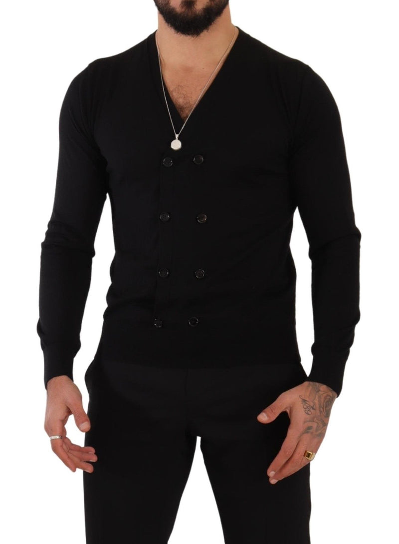 Dolce &amp; Gabbana Zwarte Cashmere Cardigan Sweater met Knopen