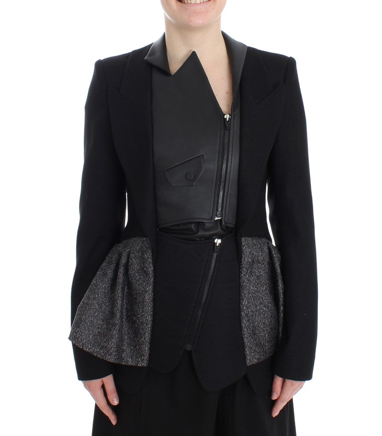 Veste blazer courte noire, veste motard KAALE SUKTAE