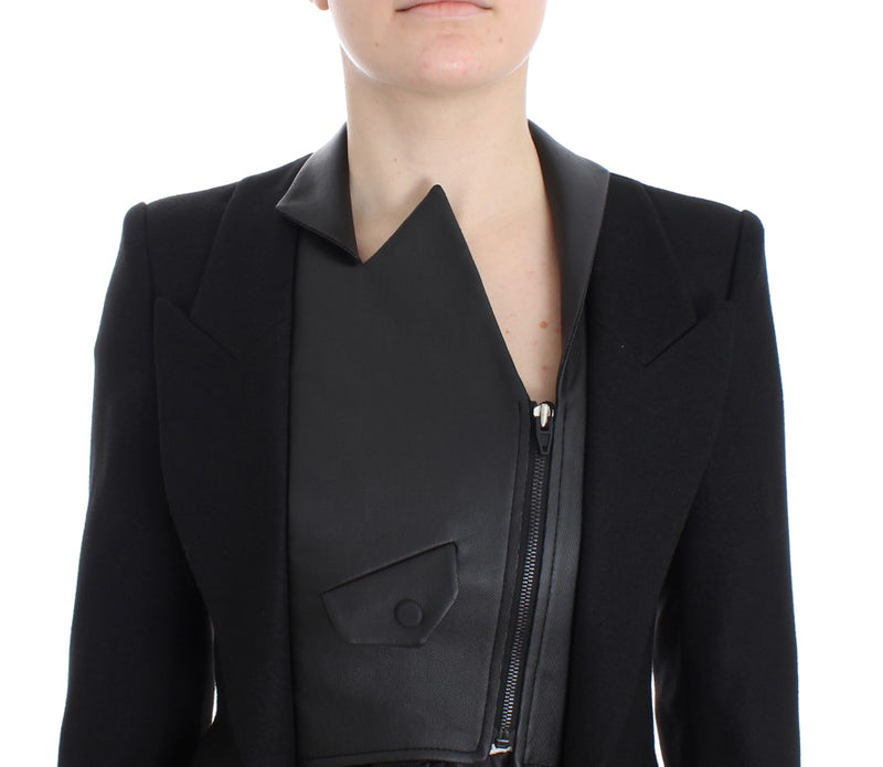 Veste blazer courte noire, veste motard KAALE SUKTAE