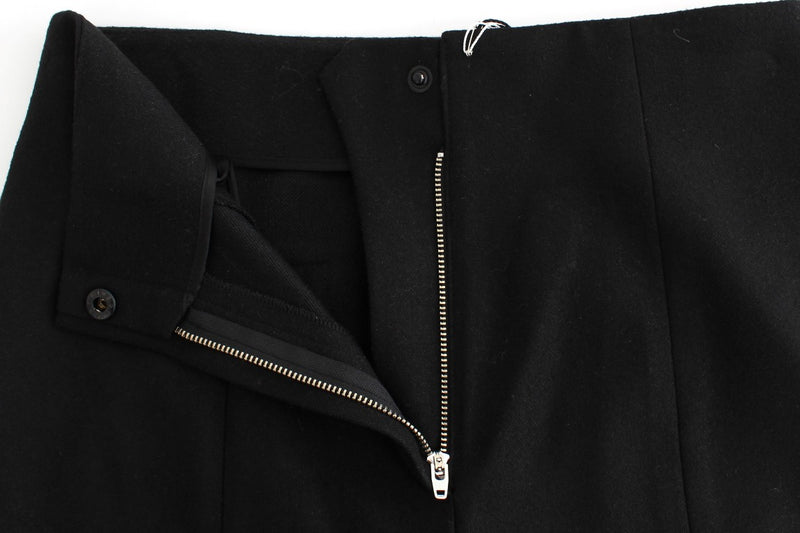 KAALE SUKTAE Pantalon habillé noir taille haute coupe droite slim