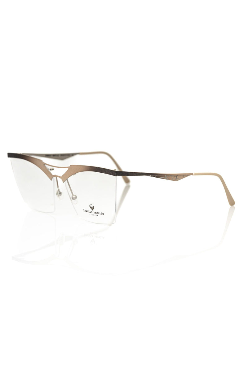 Frankie Morello Gold Metallic Clubmaster Women's Eyeglass Frame