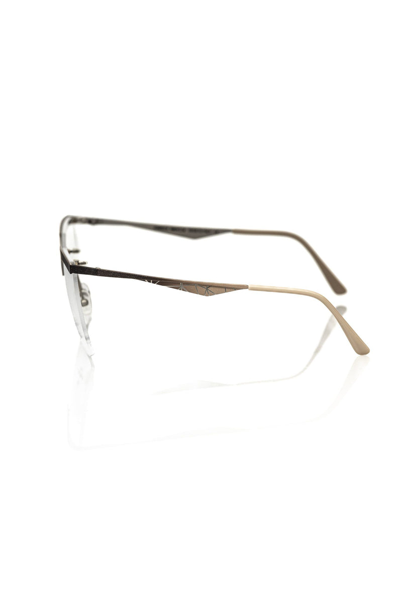 Frankie Morello Gold Metallic Clubmaster Women's Eyeglass Frame