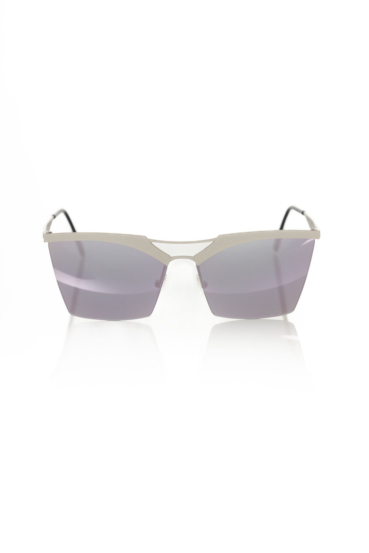 Lunettes de soleil Femme Frankie Morello Argent Métallique - Modèle Clubmaster