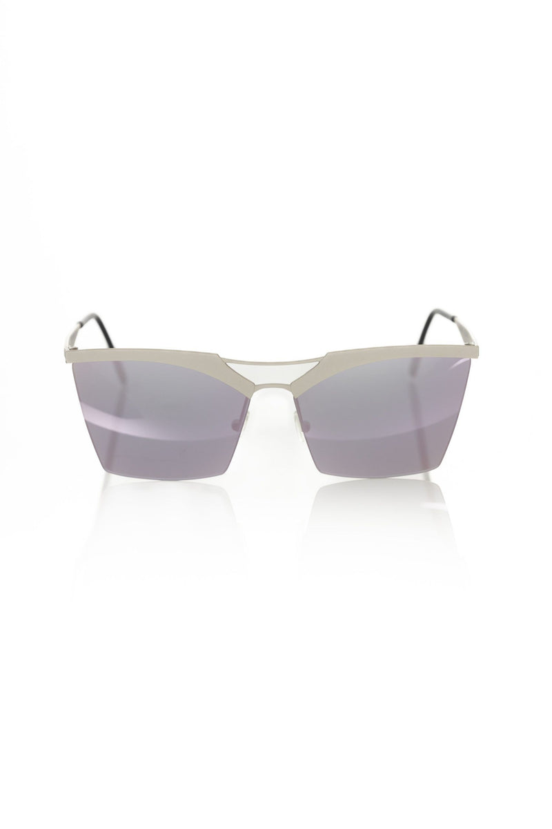 Frankie Morello Silver Metallic Women Sunglasses - Clubmaster Model