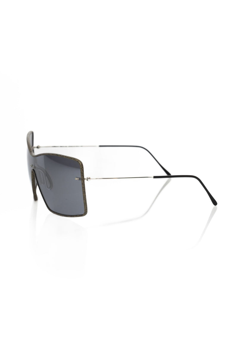 Frankie Morello Black Metallic Women Sunglasses - Shield Model