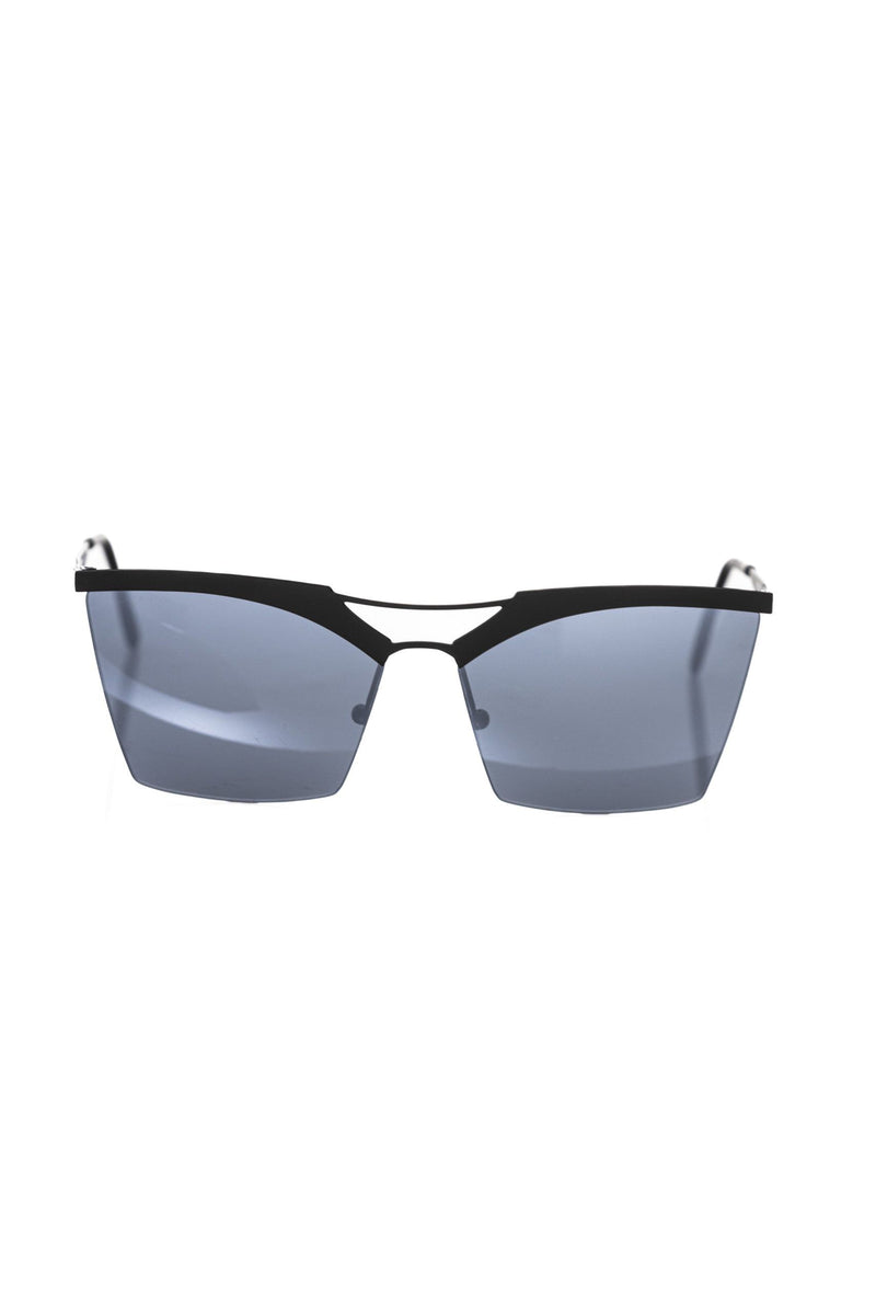 Frankie Morello Black Metallic Fiber Clubmaster Sunglasses