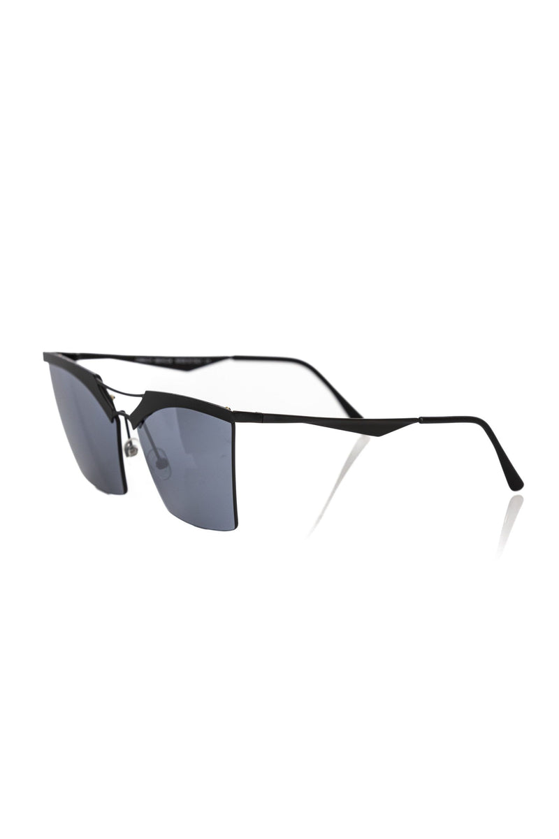 Frankie Morello Black Metallic Fiber Clubmaster Sunglasses