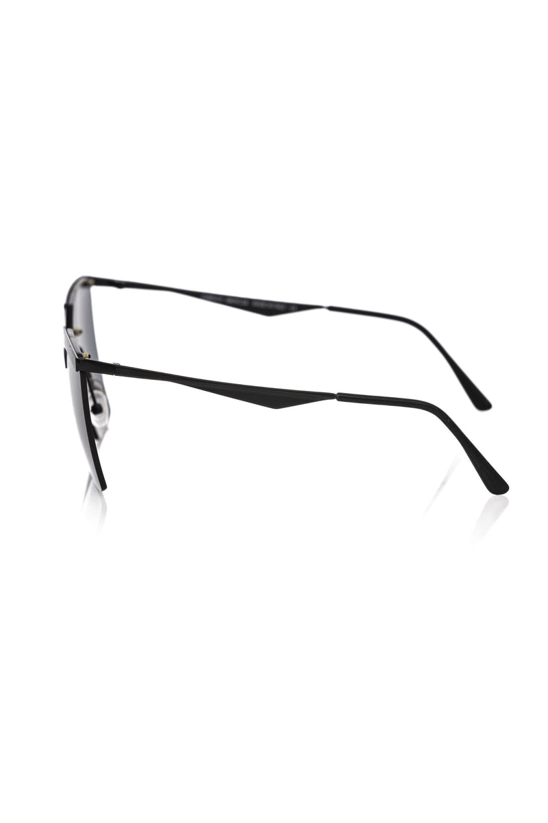 Frankie Morello Black Metallic Fiber Clubmaster Sunglasses