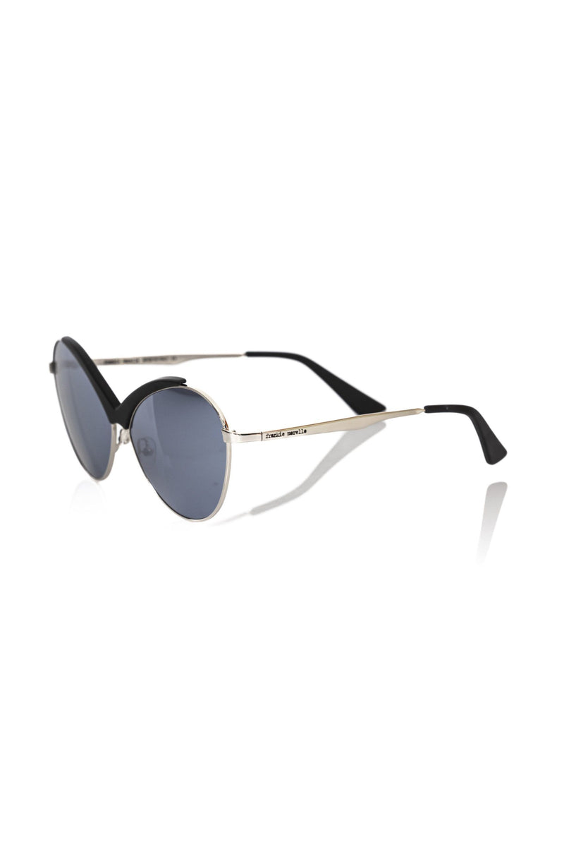 Lunettes de soleil femme Frankie Morello en fibre métallique noire