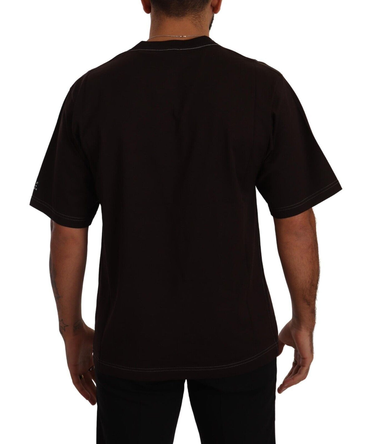 T-shirt à col rond en coton bord de mer avec imprimé L-Amore de Dolce &amp; Gabbana