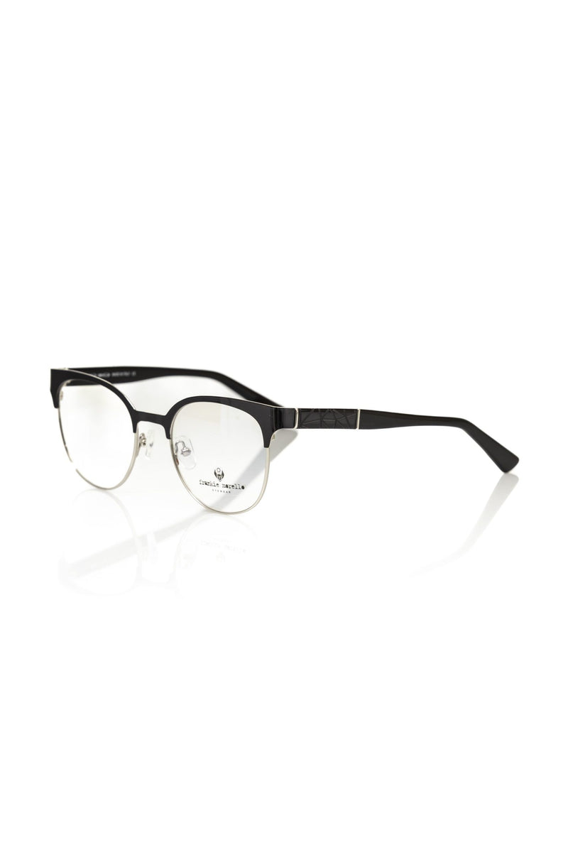 Frankie Morello Black Acetate Women Frame - Chic Clubmaster Style