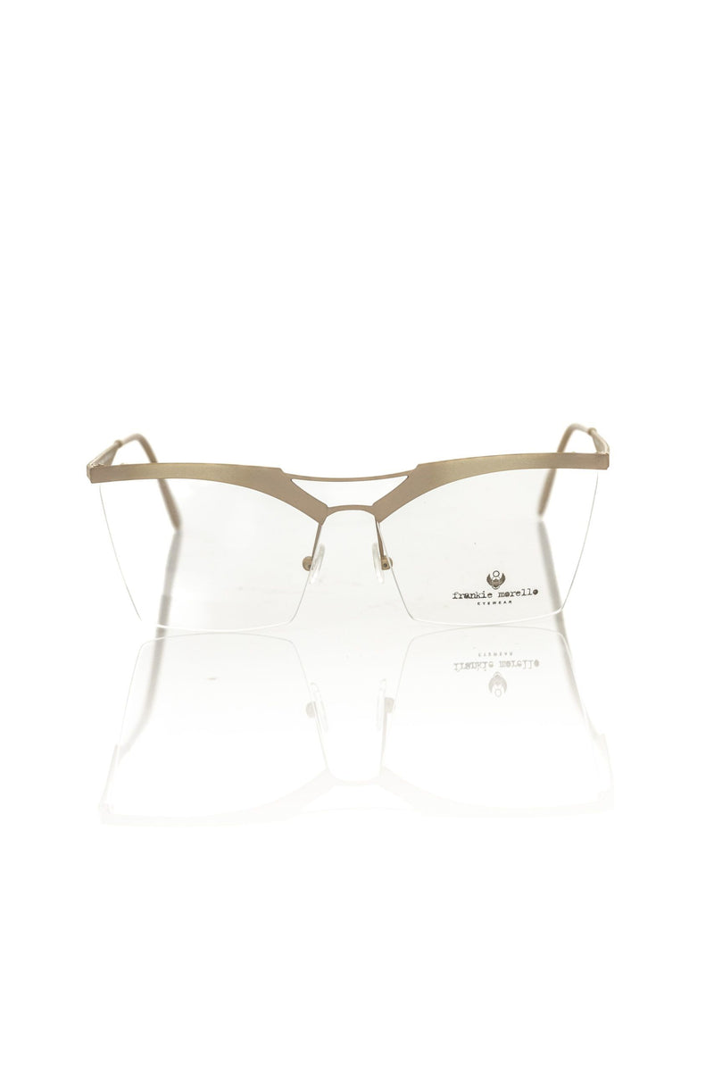 Frankie Morello Brown Metallic Fibre Clubmaster Eyeglasses